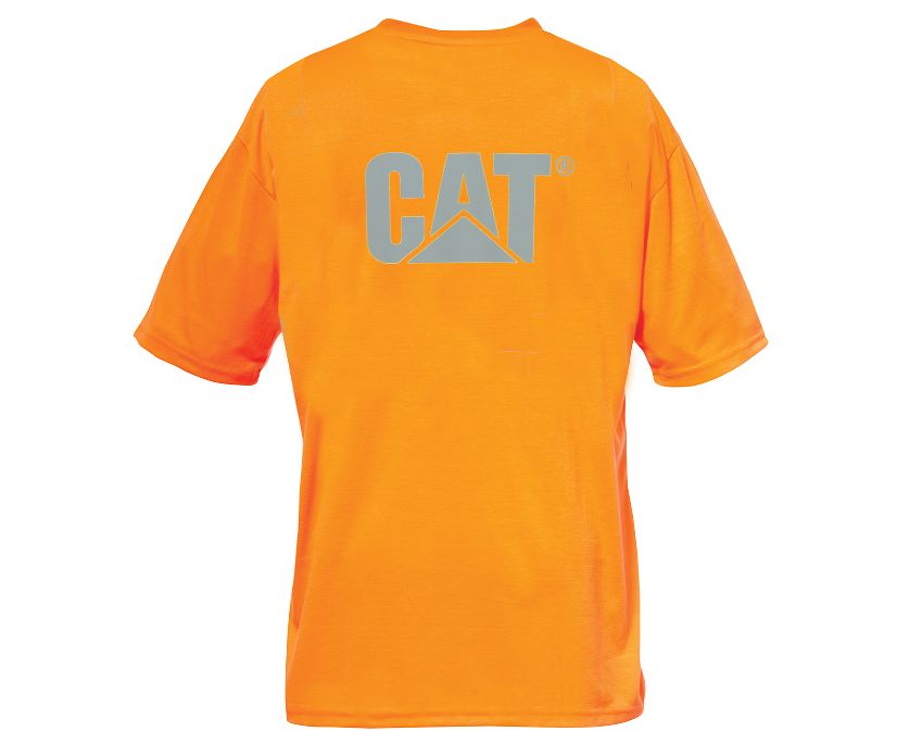 Cat Hi-Vis Trademark Pocket Erkek Tişört Turuncu | 782-TSNQMZ