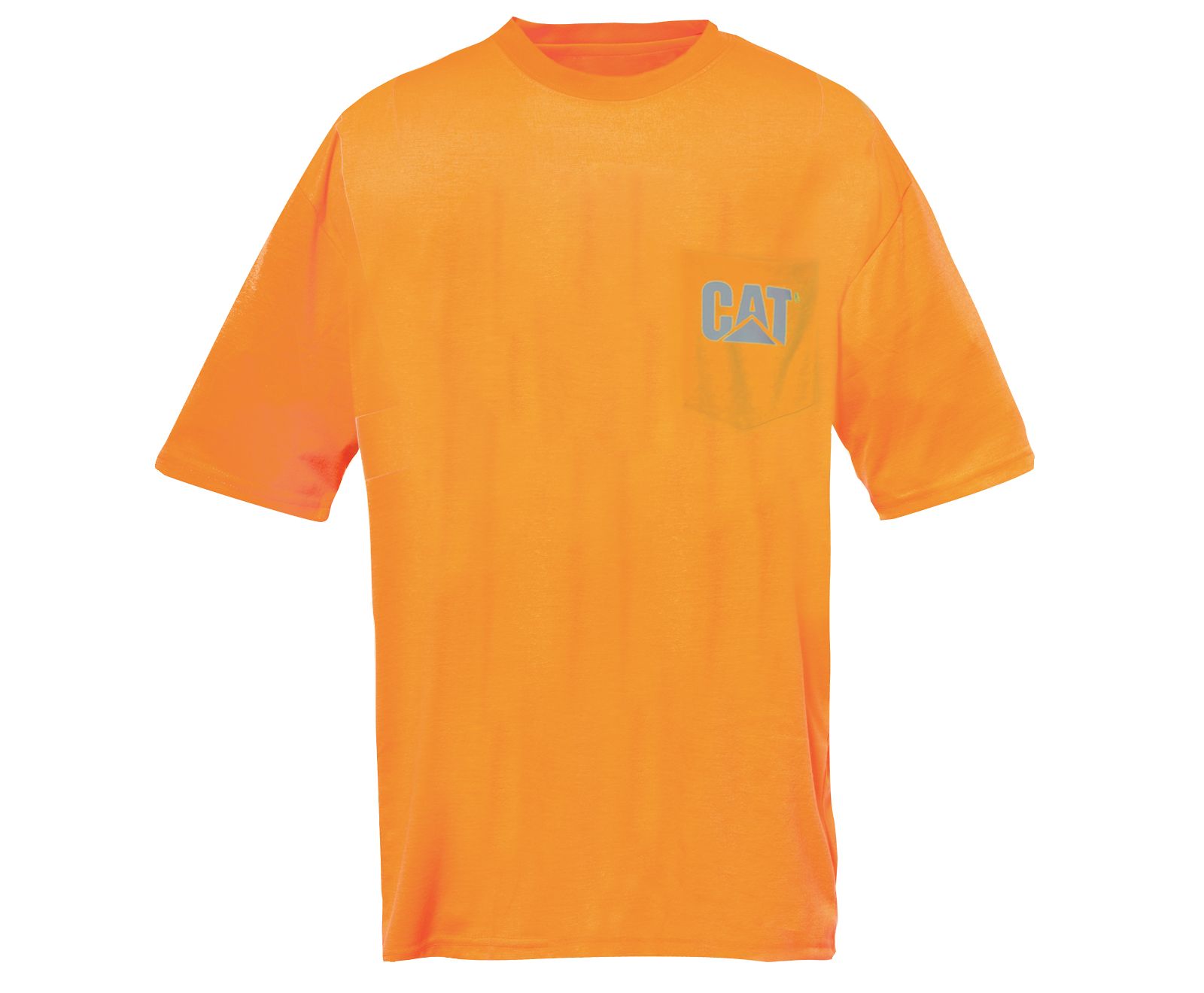 Cat Hi-Vis Trademark Pocket Erkek Tişört Turuncu | 782-TSNQMZ